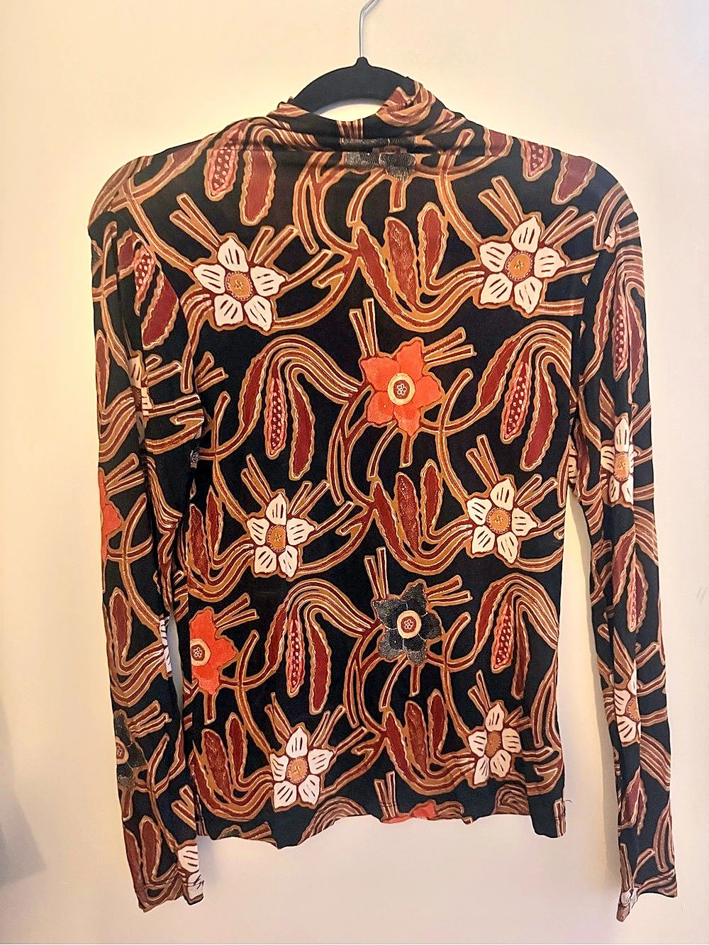 Ulla Johnson Aurelia Turtleneck Top Black & Brown Medium